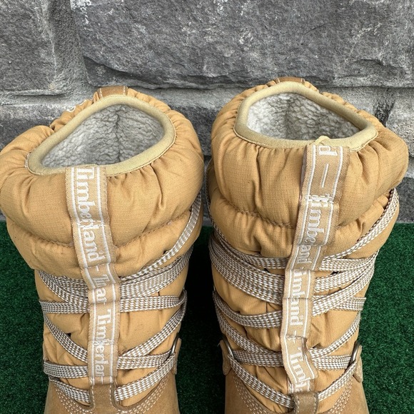 Women's 7 M - Timberland 650 Down Fill Wheat Nubuck Hiking Boots Insulated - Picture 4 of 8